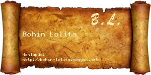 Bohin Lolita névjegykártya